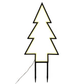 Salcar XXL 3D LED Gartenstecker Tannenbaum – 60 cm Metall-Gartenleuchte mit 100 LEDs, Warmweiß, IP44 Wasserdicht, Erdspieß & Standfuß, Weihnachtsbeleuchtung für Außen